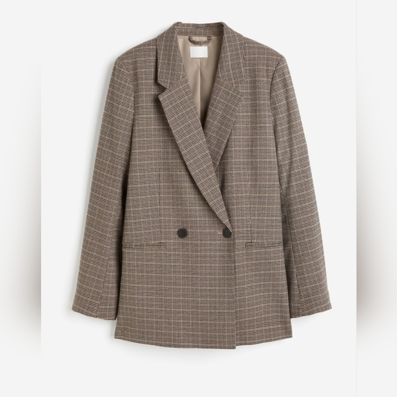 H&M Jackets & Blazers - H&M Tan Checkered Blazer